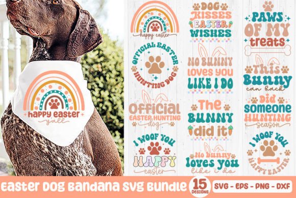 Retro Easter Dog Bandana SVG Bundle Review